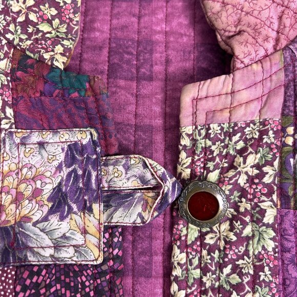 Handmade Quilted Patchwork Jacket Boho Cottagecore Oversized 26x32 - Picture 8 of 12